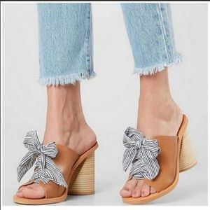 Dolce Vita Black and White Tie Mules/Clogs